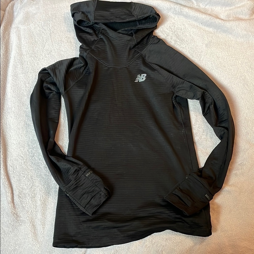 New Balance Black Hooded Athletic Shirt